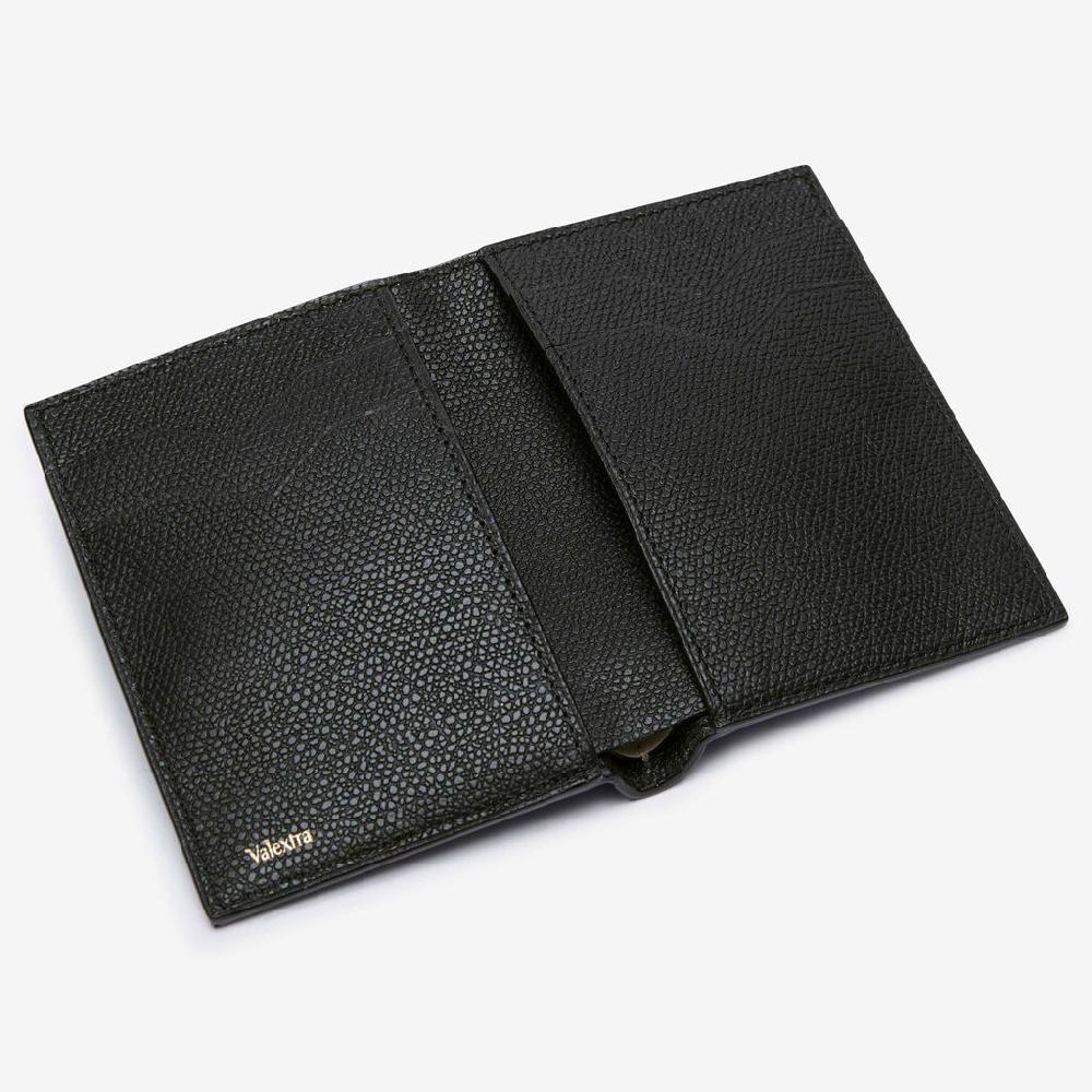 Valextra Portafoglio bifold da Donna in Pelle Nera di Lusso | Valextra Negozio online di fabbrica