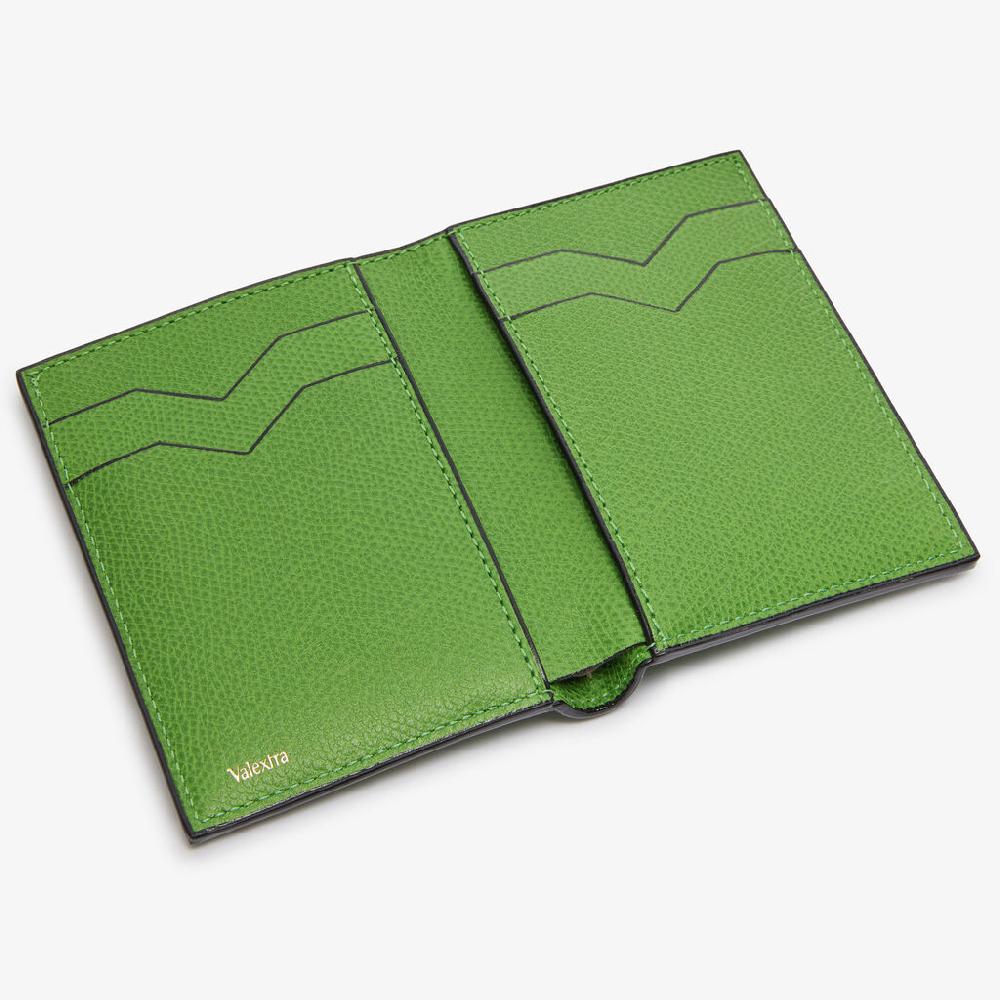 Valextra Portafoglio bifold di Lusso in Pelle Verde | Valextra Prezzo di fabbrica