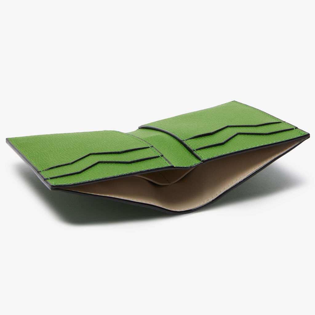 Valextra Portafoglio bifold di Lusso in Pelle Verde | Valextra Prezzo di fabbrica
