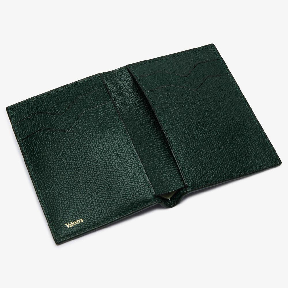 Valextra Portafoglio bifold da Donna in Pelle Verde di Lusso | Valextra Offerta speciale