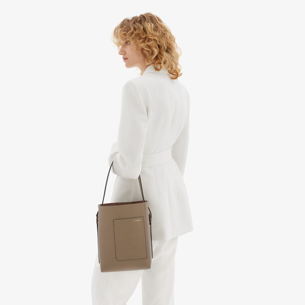 Valextra Borsetta a secchiello da Donna in Pelle Marrone | Valextra Soft Flash Sale