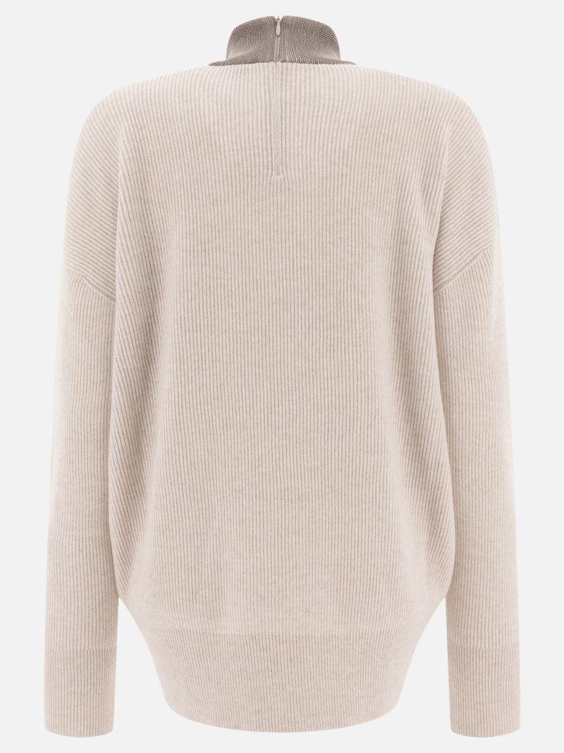 Vietti Brunello Cucinelli Maglione in cashmere con Precious Ribbed Collar Acquista Ora