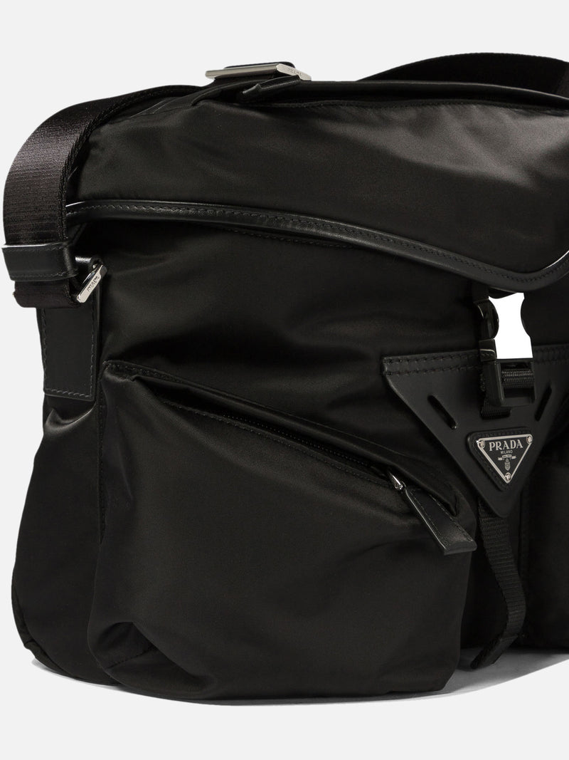 Vietti Prada Borsa con tracolla in Re-Nylon e pelle Presa