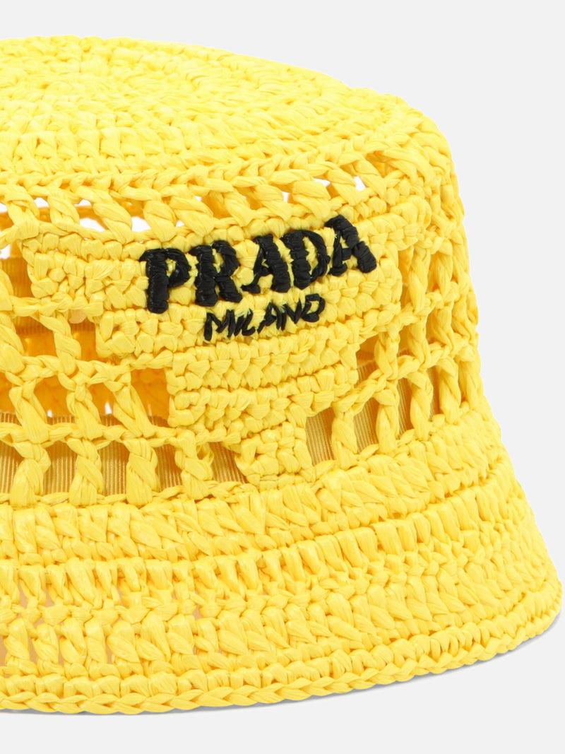 Vietti Prada Cappello da pescatore in rafia Spedizione gratuita