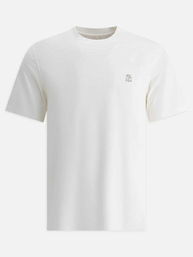 Vietti Brunello Cucinelli T-shirt con logo ricamato