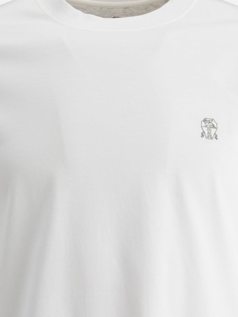 Vietti Brunello Cucinelli T-shirt con logo ricamato Offerta Anniversario