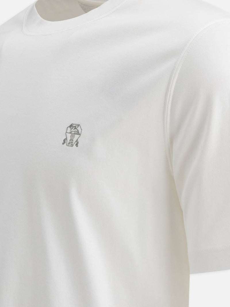 Vietti Brunello Cucinelli T-shirt con logo ricamato Offerta Anniversario
