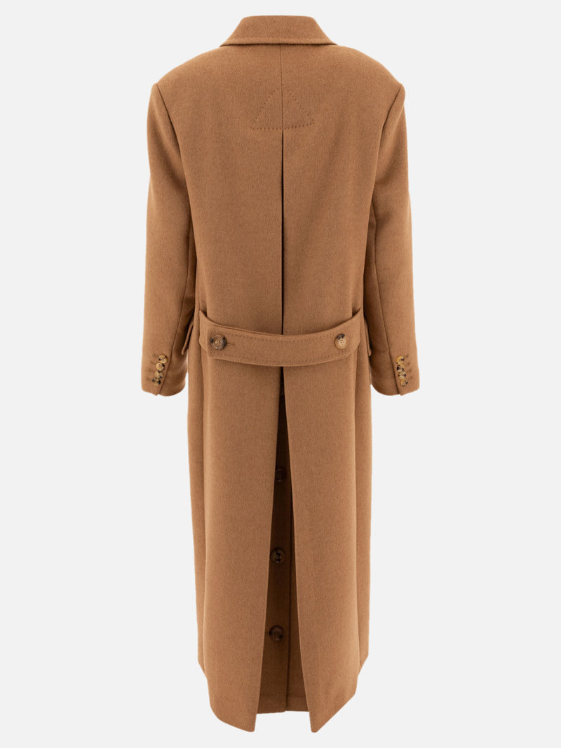Vietti Max Mara Cappotto doppiopetto in cammello Vendita Economica