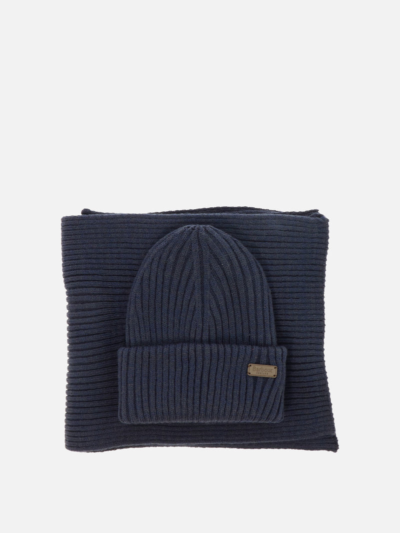 Vietti Barbour Set sciarpa e cappello a coste "Crimdon"