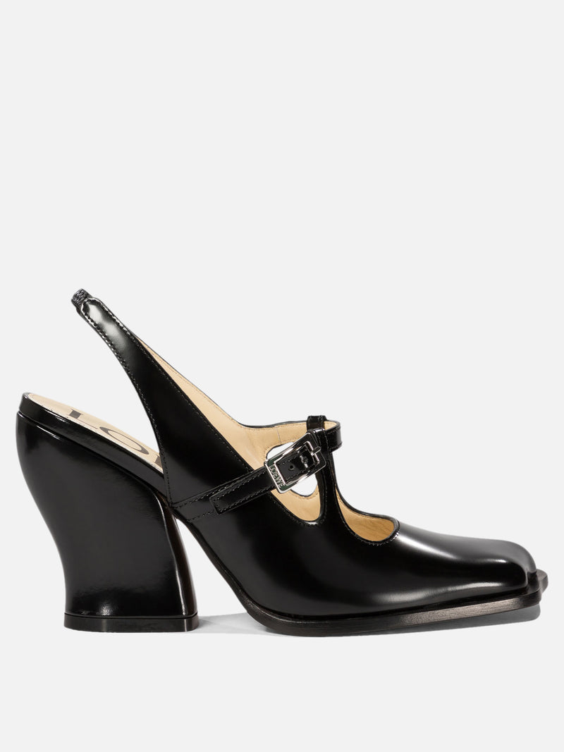 Vietti Loewe Décolleté slingback "Onda" in pelle di vitello spazzolata