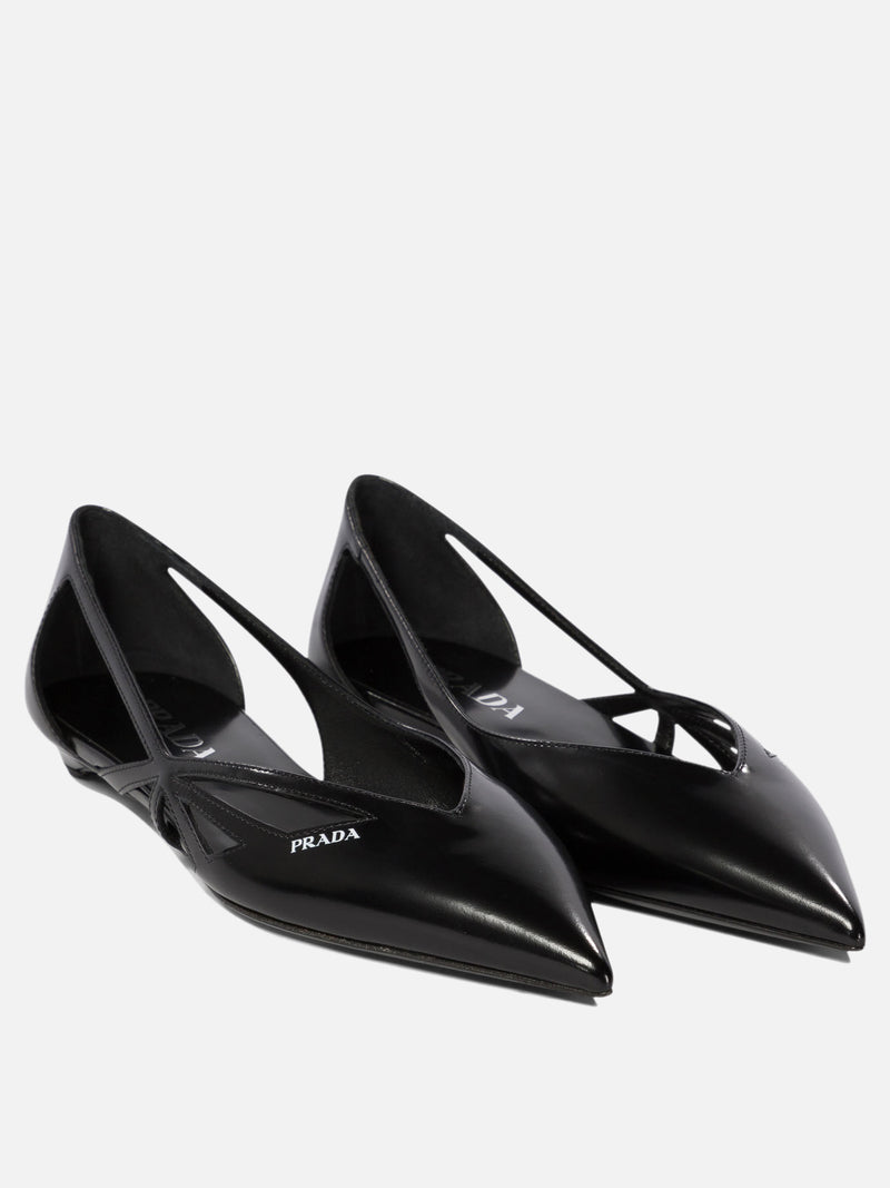 Vietti Prada Ballerine cut-out in pelle spazzolata I Più Venduti