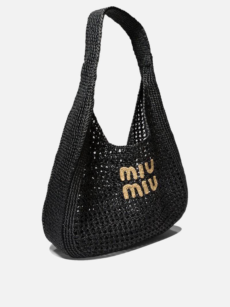 Vietti Miu Miu Borsa a spalla crochet con logo Vendita calda