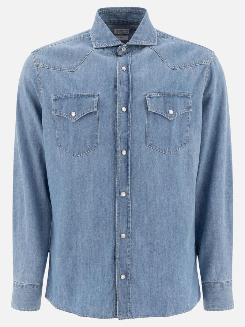 Vietti Brunello Cucinelli Camicia in denim stile western Cyber Monday