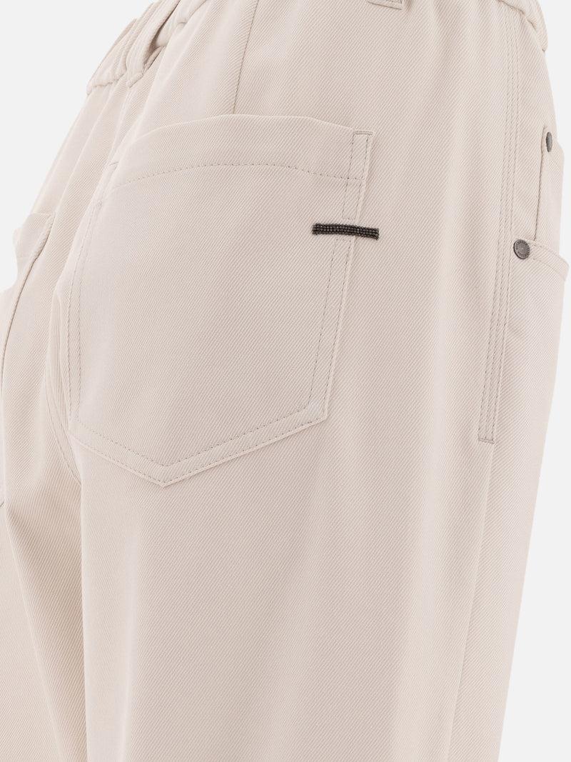 Vietti Brunello Cucinelli Pantaloni baggy "Shiny Bartack" Qualità Garantita